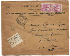Tunisie Tunisia Lettre Recommandée PTT Tunis Chargements III 1928 Registered Cover - Cartas & Documentos
