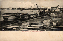 Mozambique, Beira, Baire Customs And Railway Wharfs, Vintage Postcard - Mozambique