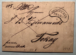 „DEBRECZIN FRANCO“ (Debrecen)RARE REGISTERED 1842 Pre-Stamp Cover (Hungary Österreich Ungarn Vorphilatelie Brief - ...-1867 Vorphilatelie
