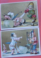 C1880  SERIE 6 Chromos Harlequin Pierrot Arlequin Arlekin Harlekijn Pierrot  Poupées  Litho PLAINVILLE - Kirby Parfum RR - Other & Unclassified