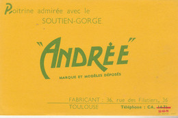 Buvard  Poitrine Admirée Avec Le Soutien Gorge ANDREE TOULOUSE Haute Garonne - Vert Sur Jaune Numéro Téléphone MODIFIE - Textile & Vestimentaire