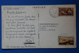 Q4 NOUVELLE CALEDONIE BELLE  CARTE 1955  IMPRIME NOUMEA POUR BOHAIN + AFFRANCHISSEMENT PLAISANT - Briefe U. Dokumente