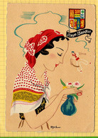 Delcampe - Pays Basque  : Dame Avec Vase     Edition Barré Dayez 1207V Carte Signée  & Cachet Depot Legal - Barday