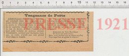 Presse 1921 Humour Anecdote Alfred Poussin Rue De Seine Paris Baron De Rothschild 231ZJ - Zonder Classificatie