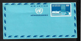 Nations Unies ONU  Entier Postal Aérogramme Air Letter  N°215-L1 Siège De L'ONU New York   18 Cents   Neuf   TB - Aéreo