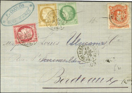 Càd BUENOS AIRES / Argentine 5c + Càd Octo BUENOS AYRES / PAQ FR J N° 3 / N° 53 + 55 + 57 Sur Lettre (adresse Légèrement - 1871-1875 Cérès