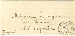 Càd Taxe 30c PARIS / MINISTERE DES FINANCES 24 SEPT. 70 Sur Lettre Pour Chateau-Gontier, Au Verso Càd De Passage LE MANS - Guerre De 1870