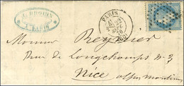 Etoile évidée / N° 29 Càd PARIS (60) 22 SEPT. 70 Sur Lettre Pour Nice, Au Verso Càd D'arrivée 16 OCT. 70. LE GODEFROY CA - Guerre De 1870