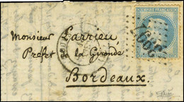 Lettre Avec Texte Daté De Paris Le 15 Octobre 1870 Pour Bordeaux, Au Recto GC 3997 / N° 29 Càd T 17 TOURS (36) 18 OCT. 7 - War 1870