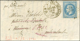 Etoile 32 / N° 29 Càd PARIS / R. DE LA Ste CHAPELLE 14 OCT. 70 Sur Lettre Pour Mortagne Réexpédiée En Poste Restante à P - War 1870