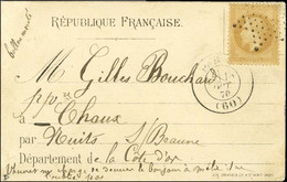 Etoile / N° 28 Càd PARIS (60) 18 OCT. 70 Sur Carte RÉPUBLIQUE FRANCAISE Pour Nuits (Côte D'Or) Sans Càd D'arrivée. LE GA - War 1870