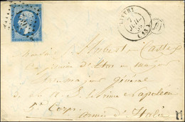 PC 1739 / N° 14 Belles Marges Càd T 15 LITTRY 7 JUIL. 59 Sur Lettre Adressée Au Tarif De Militaire à Un Capitaine D'Etat - Bolli Militari (ante 1900)