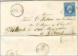 PC 557 / N° 14 Càd T 15 BU (27) 28 OCT. 59 Sur Lettre Avec Texte Adressée Au Tarif De Militaire à Un Sous-lieutenant à L - Bolli Militari (ante 1900)