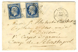 Etoile / N° 14 (2) Càd PARIS (60) 18 DEC. 55 Sur Lettre 2 Sans Texte 2 Ports Adressée Au Tarif De Militaire Pour Un Capi - Bolli Militari (ante 1900)