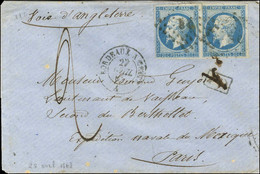 Losange BC / N° 14 (2) Càd BORDEAUX A CETTE 27 AVRIL 62 Sur Lettre Insuffisamment Affranchie Adressée à Un Lieutenant De - Bolli Militari (ante 1900)