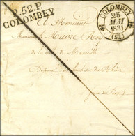 P.52.P. / COLOMBEY Càd T 12 COLOMBEY (52) Sur Lettre Avec Texte Daté De Favières Le 21 Mai 1831. Rare Association. - SUP - 1801-1848: Voorlopers XIX