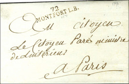 72 / MONTFORT L.B. (Montfort Le Brutus, NR De Montfort Lamaury). 1793. - SUP. - R. - 1801-1848: Précurseurs XIX