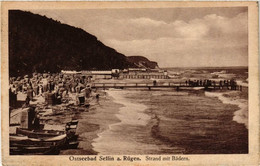 CPA AK Insel RÜGEN SELLIN Ostseebad Strand Mit Badern GERMANY (670046) - Sellin