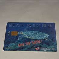 Maldives-(256MLDGIB-MAL-C-01)-save The Turtle-(10)-(RF30)-(256MLDGIB01359997)-used Card+1card Prepiad Free - Maldives