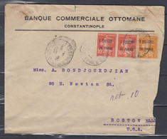 Brief Van Banque Commerciale Ottomane Constantinople Naar Boston USA - Storia Postale