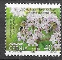 SERBIA, 2019, MNH, DEFINITIVE, FLOWERS, BEES, 1v - Honingbijen