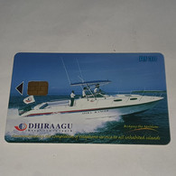 Maldives-(293MLDGIA-MAL-C-06)-speed-boat-(12)-(RF30)-(293MLDGIA02558508)-used Card+1card Prepiad Free - Maldiven