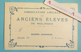 MOLINGES Jura (39) - Carte Vierge Association Amicale Des Anciens Elèves - Cartes De Membre