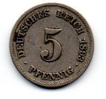 Allemagne -  5 Pfennig 1893 F TB - 5 Pfennig