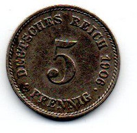 Allemagne -  5 Pfennig 1906 E TTB - 5 Pfennig