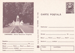 A3645 -General Dragalina, The Statue, Caransebes, Socialist Republic Of Romania Unused  Postal Stationery - Denkmäler