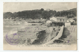 Var 83 Le Pradet La Garonne Plage Et Le Restaurant Envoyée Du Canonnier Nommé  6e Batterie  De Carqueiranne - Le Pradet