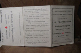 Carte De Membre De La Fraternelle Des Régions Occupées Croix Rouge Française Hommage Aux Papatriés - 1914-18