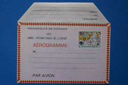 Q5 PRINCIPAUTE DE MONACO BELLE LETTRE AEROGRAMME 1979 NON VOYAGé NEUF - Lettres & Documents