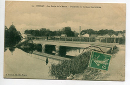 55 STENAY Passerelle Canal Des Acieries Bords Meuse écrite 1911 Timb  D07 2021 - Stenay