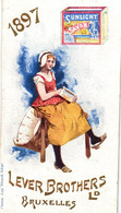 2 Cards Sunlight Savon Lever Brothers  Bruxelles Calendrier 1897 - Otros & Sin Clasificación