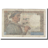 France, 10 Francs, Mineur, 1942, 1942-11-26, TB, Fayette:8.6, KM:99e - 10 F 1941-1949 ''Mineur''