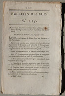 Bulletin Des Lois Du Royaume De France N°113, 7e Série, T.3, 1816, Organisation Train D'artillerie Garde Royale - Décrets & Lois