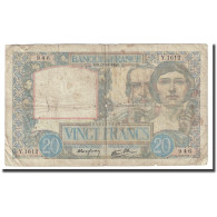 France, 20 Francs, Science Et Travail, 1940, 1940-10-17, TB, Fayette:12.9 - 20 F 1939-1942 ''Science Et Travail''