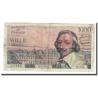 France, 1000 Francs, Richelieu, 1955, 1955-03-03, TB+, Fayette:42.13, KM:134a - 1 000 F 1953-1957 ''Richelieu''