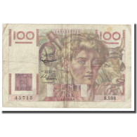 France, 100 Francs, 1954, 1954-03-04, TB+, Fayette:28 Bis.5, KM:128e - 100 F 1945-1954 ''Jeune Paysan''