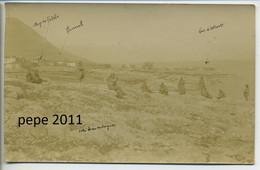 Carte Photo Militaria Guerre 1914/18 Macédoine ( Grèce ) Soldats Légende Lac D'Ostrovo Tunnel Village De Pateli 1917 - War 1914-18