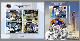 SAO TOME 2021 MNH Apollo 14 Launched Space Raumfahrt Espace M/S+S/S - OFFICIAL ISSUE - DHQ2116 - Africa