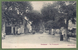 CPA Rare - TARN - VIELMUR SUR AGOUT - LES PROMENADES - Belle Animation, Commerces - édition Barailler - Vielmur Sur Agout