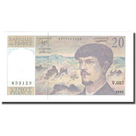 France, 20 Francs, Debussy, 1990, SPL+, Fayette:66bis.01.A27, KM:151h - 20 F 1980-1997 ''Debussy''