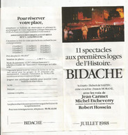 Dépliant Touristique 4 Pages , Spectacle , L'histoire De BIDACHE , 64 , 1988 ,2 Scans ,frais Fr 1.55 E - Folletos Turísticos