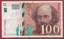 100 Francs "Cézanne" ---1997---ALPH-D---N° 014702861----dans L 'état - 100 F 1997-1998 ''Cézanne''