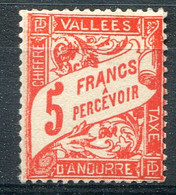 Andorre Français       Taxe    20 ** - Neufs