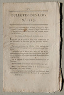 Bulletin Des Lois Du Royaume De France N°119, 7e Série, T.3, 1816, Congrégation Saint-Esprit Dans Son Ancienne Maison - Décrets & Lois