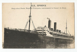 Cpa Bateau Paquebot Ss Sphinx Poste Rapide Français Traversant Le Canal De Suez - Piroscafi