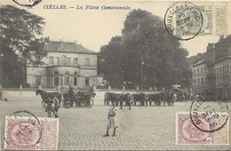 REF3954/ CP-PK Ixelles La Place Communale Animée Calèche Chevaux - Ixelles - Elsene